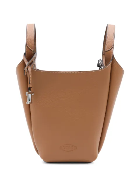 Tod's logo-embossed leather bucket bag Brown XBWAPAK0100QRIS410