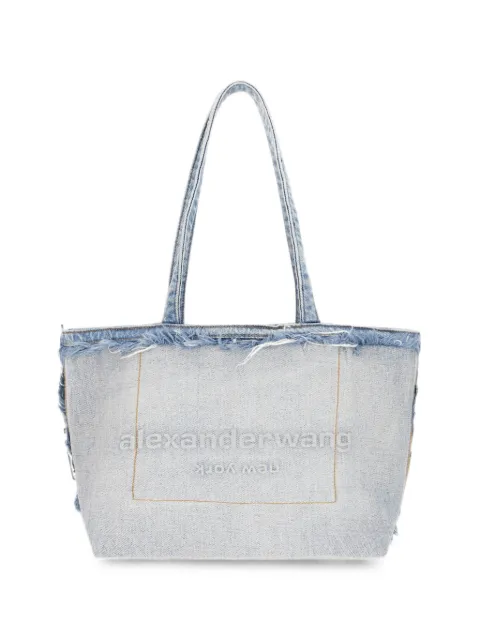 Alexander Wang logo-embossed frayed tote bag Blue 20326T65T