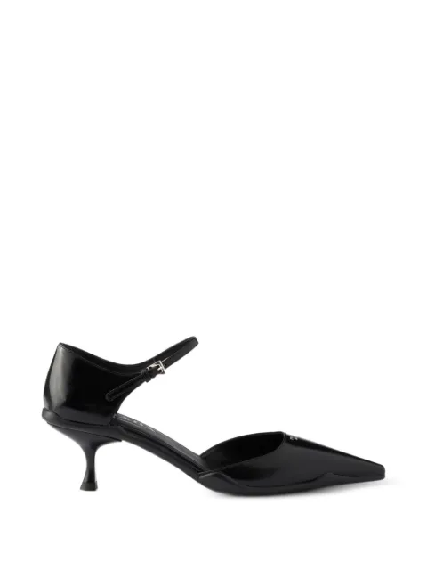 Prada Decollete brushed-leather D'Orsay pumps Black 1I661OF055055