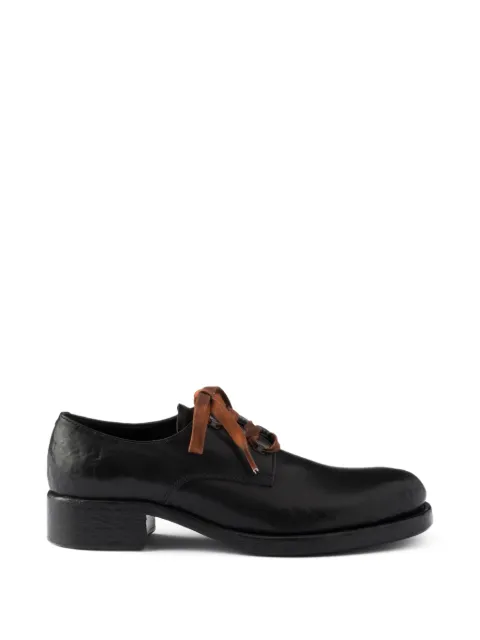 Prada antiqued leather lace-up shoes Black 1E605OF0353ZPR