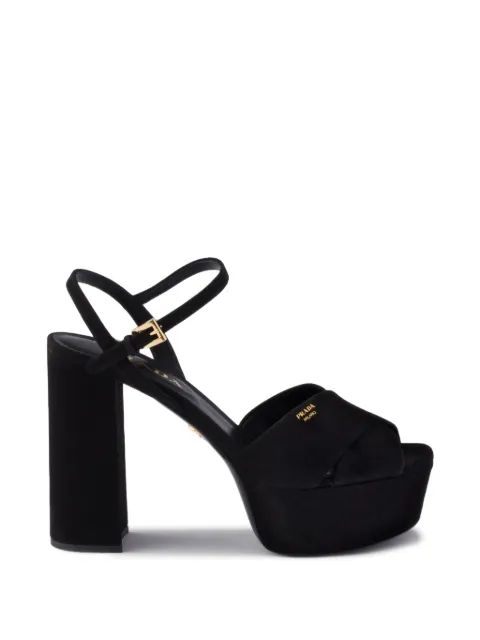 Prada suede platform sandals Black 1XP75BF115008