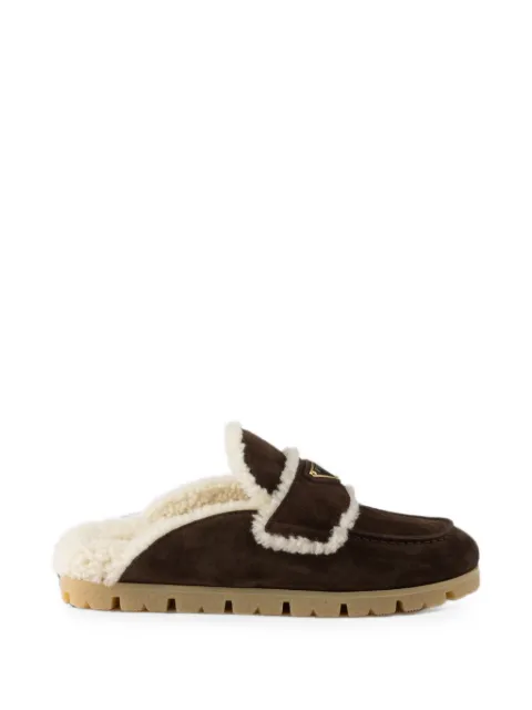 Prada suede and shearling mules Brown 1R129OFZF20JFT