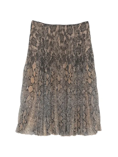ERMANNO FIRENZE snake-print pleated midi skirt Neutrals D49EO034EB4
