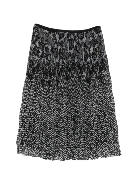 Ermanno Scervino lace-panelled pleated midi skirt Black D49EO034EB2