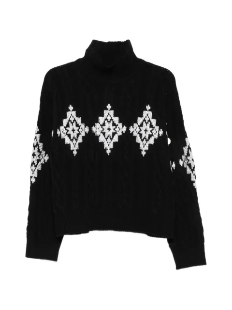 ERMANNO FIRENZE cable-knit sequin-embellished jumper Black D49EM030E80