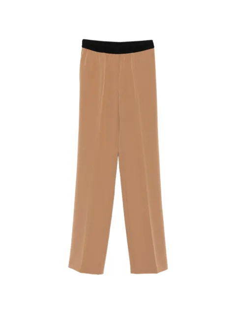 ERMANNO FIRENZE logo-waistband straight-leg trousers Brown D49EP021E28