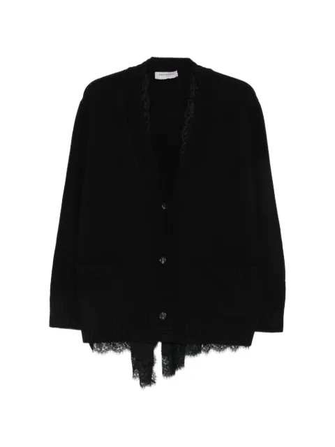 ERMANNO FIRENZE lace-trim button-up cardigan Black D49EN058E87