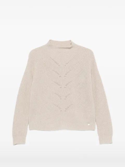 Herno pointelle-knit ribbed-trim sweater Neutrals ML00023DR70188