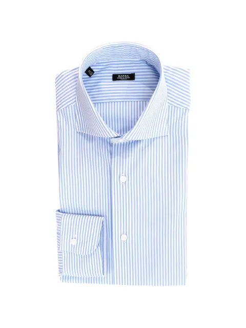 Barba vertical-stripe spread-collar shirt White I1U13P01PZ8220U