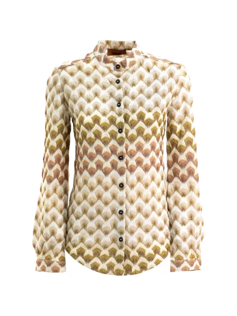 Missoni viscose lamé shirt with lace motif Neutrals DS26WJ03BR015L