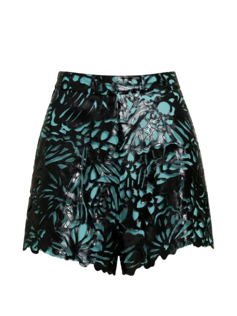 Gemy Maalouf cut-out floral-pattern shorts Black LPPF226644SH