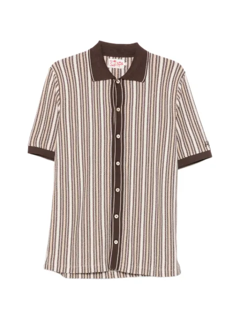 MC2 Saint Barth Marettimo striped knit Polo shirt Neutrals MRMT00101088L