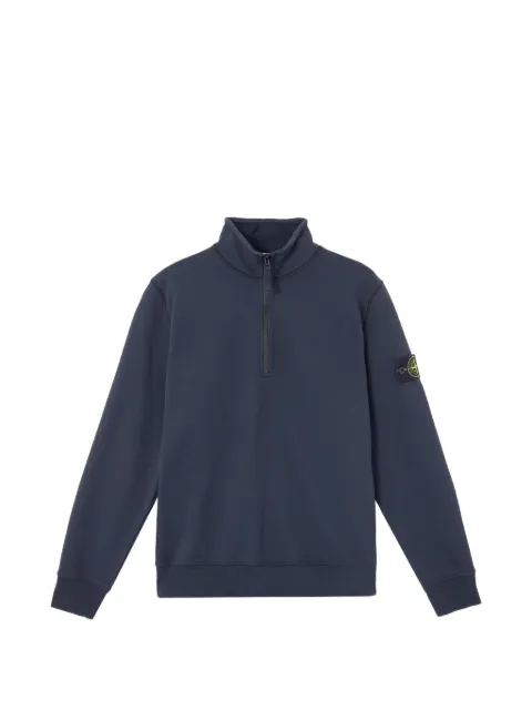 Stone Island logo-patch half-zip sweater Blue L2S156100070S0051