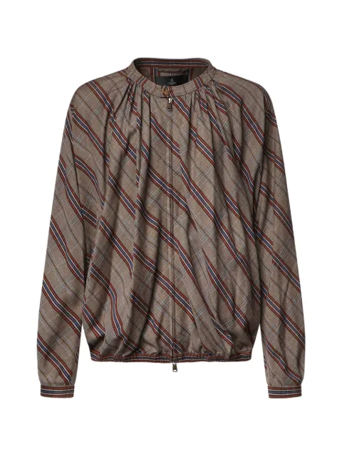 Vivienne Westwood striped zip-up shirt Brown 2203000OW01JHD