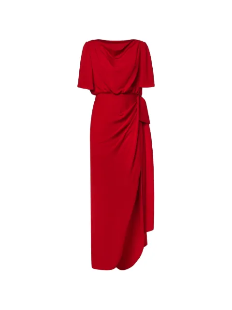 Valentino Garavani draped-detail silk dress Red BVDNM51MH