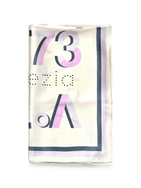 V°73 logo-print square scarf Purple 73FD8Y801ALEXANDRALILLAMULTICOLOR