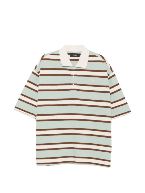AMIRI striped short-sleeve polo shirt Green AMTOJR1198