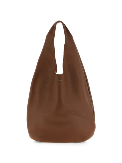 A.P.C. Le Neige hammered leather shoulder bag Brown PXCBCF67008CAD
