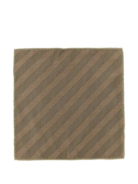 Brunello Cucinelli chevron-pattern silk pocket square Brown MI8910091C9756