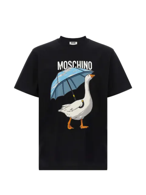 Moschino goose-print logo-print T-shirt Black J071652411555