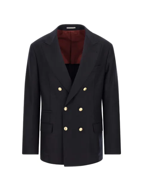 Brunello Cucinelli double-breasted virgin wool blazer Blue M038P7BPDGC331