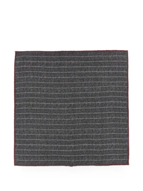 Brunello Cucinelli pinstripe hand-rolled pocket square Grey MI8960091C8127