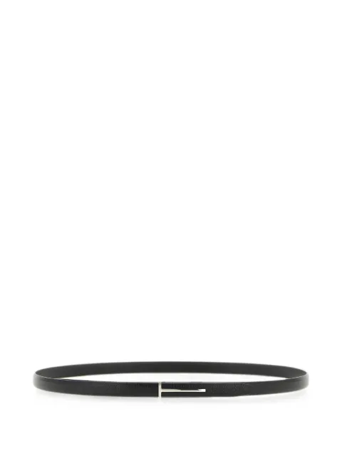 TOM FORD hammered-leather T Slim belt Black TB320LGO033S