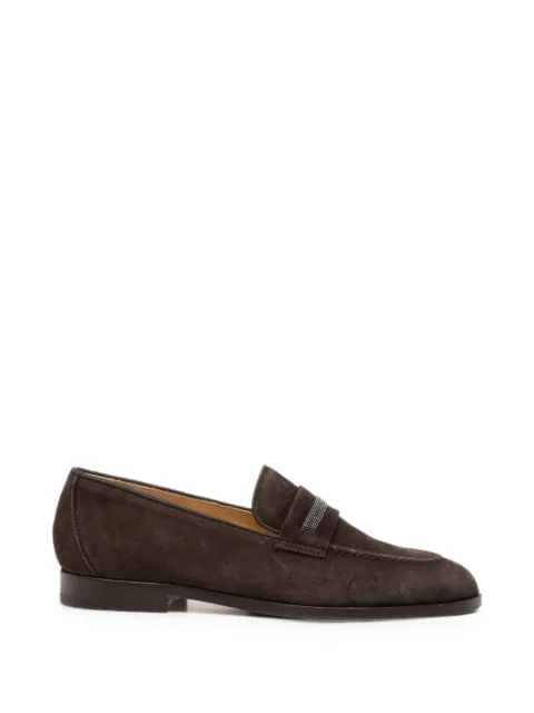 Doucal's Eleanor bead-embellished loafers Brown DD8944ELEAUF252