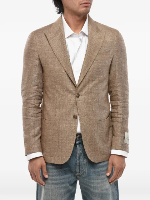 Corneliani CC Collection single-breasted peak-lapel blazer Brown 27XZ512768281033