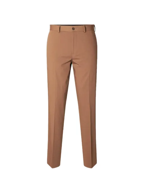 SELECTED belt-loops slim-fit trousers Neutrals 160878254251121