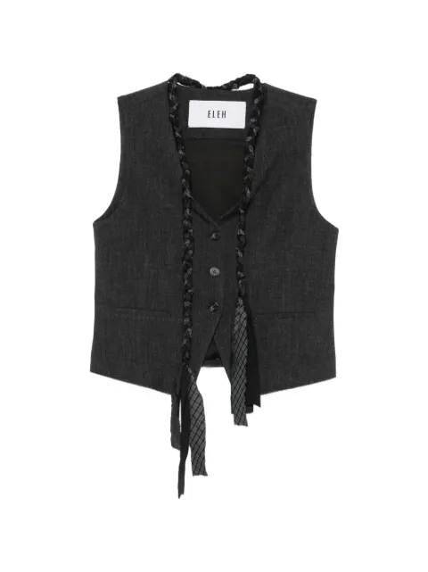 Eleh braided-trim sleeveless waistcoat Grey EFW260195