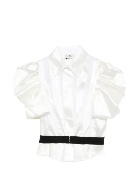 Elisabetta Franchi puff-sleeve belted shirt White CA20567E2