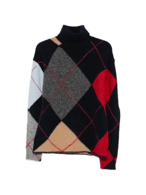 Semicouture argyle-pattern sweater Blue Y6WE91ADDY
