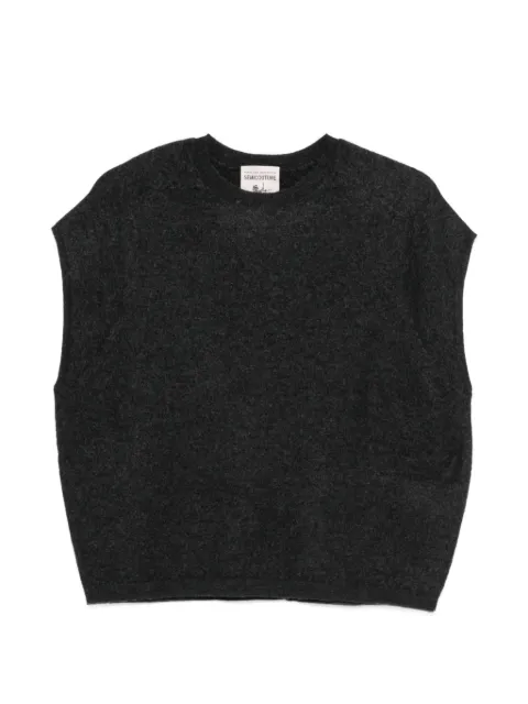 Semicouture crew-neck sleeveless vest Grey Y6WB02