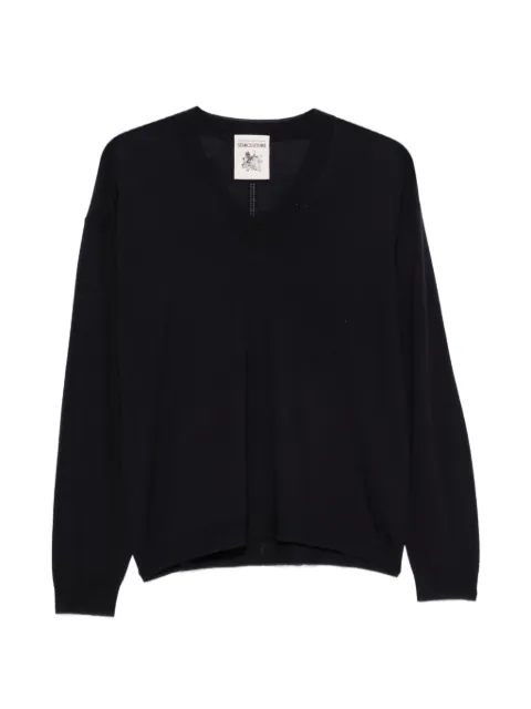 Semicouture V-neck wool sweater Blue Y6WC54