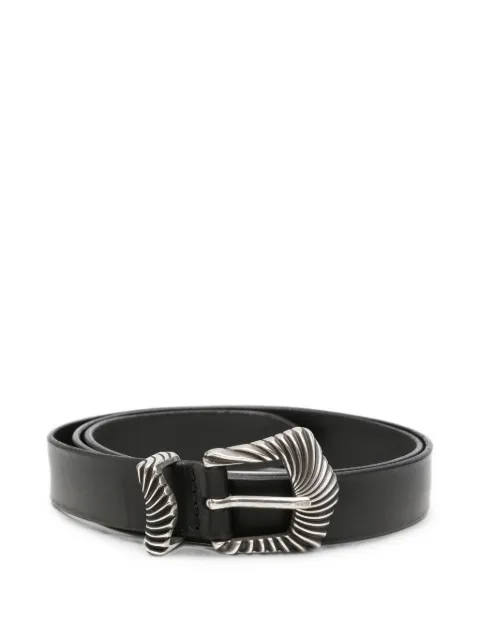Orciani engraved-buckle leather belt Black D10526BULLSOFTNER