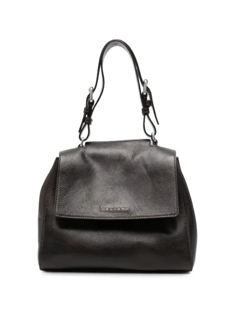 Orciani Sveva foldover-top grained-leather tote bag Brown B01999LAGOON