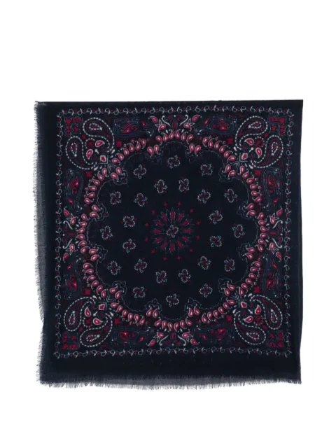 SGOMBERO CANTINE paisley-print wool scarf Blue 1536BISLEONE4