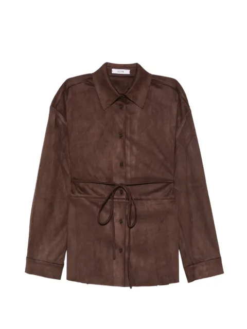 Eleh belted faux-suede shirt Brown EFW260133094