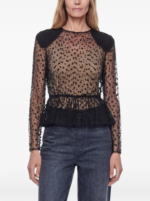 Chloé dot-print peplum blouse Black CH26SHT68401