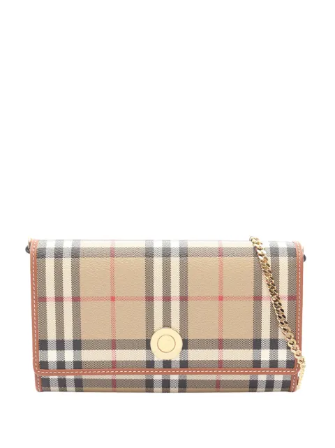 Burberry Pre-Owned 2000-2017 House Check Coated Canvas Wallet On Chain crossbody bag Neutrals X4NUUH1MQME8I5WM