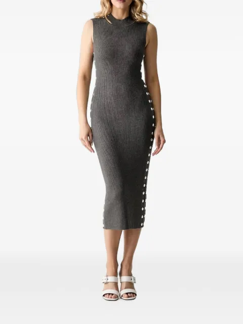 Karl Lagerfeld ribbed-knit stud-embellished dress Grey B3W13041