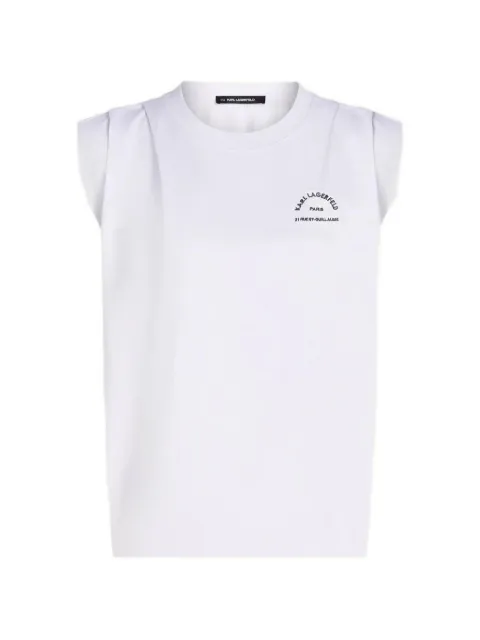 Karl Lagerfeld logo-print sleeveless tank top White B3W17073
