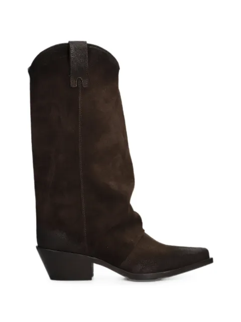 Metisse calf suede western-style boots Brown DX909
