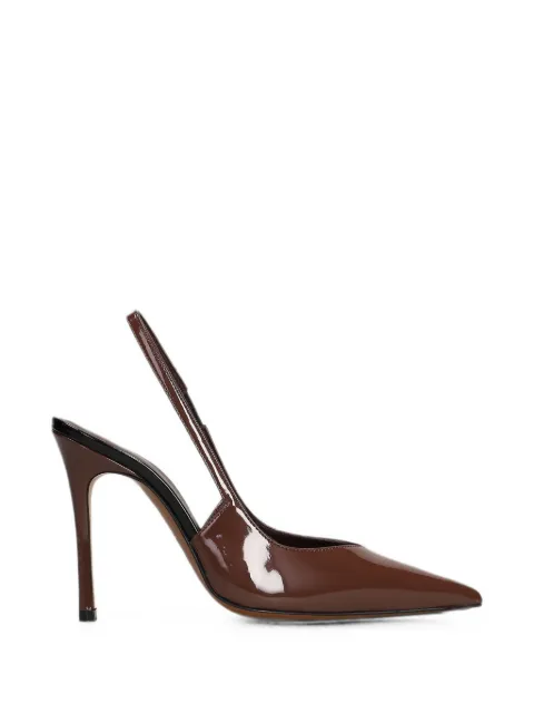 Roberto Festa Camilla patent-finish slingback pumps Brown CAMILLA