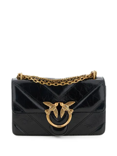 PINKO Love chevron-stitched shoulder bag Black 107624A2JC