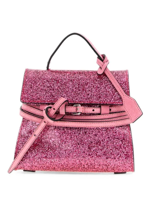 Moschino mini Tie Me glitter-finish tote bag Pink MC4041PP1POI260A