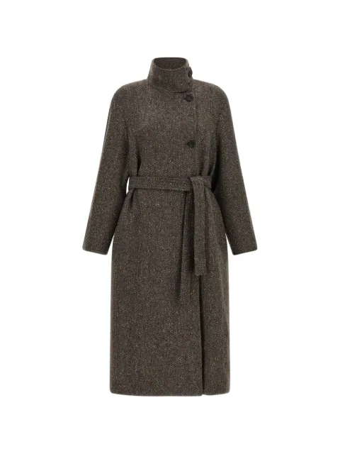 Brunello Cucinelli Sparkling chevron-pattern coat Brown MG5669766C004