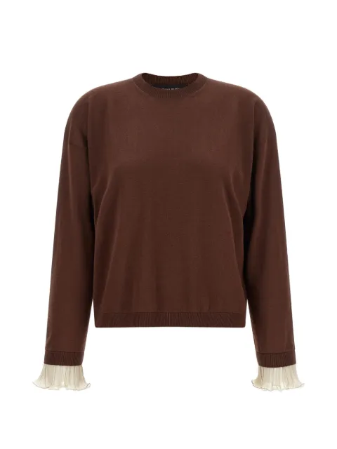 Fabiana Filippi pleated-cuff sweater Brown MAD216F385M3451269