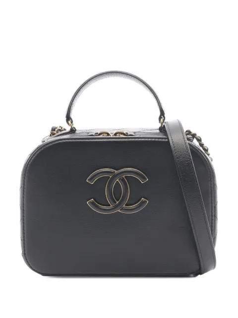 CHANEL Pre-Owned 2017-2018 CC Calfskin Vanity Case satchel Black F6LRE3KIKHD86GEJ